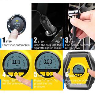 小地雷有车线DA3659载充泵车用12V数显便携式应气急轮胎汽打车气