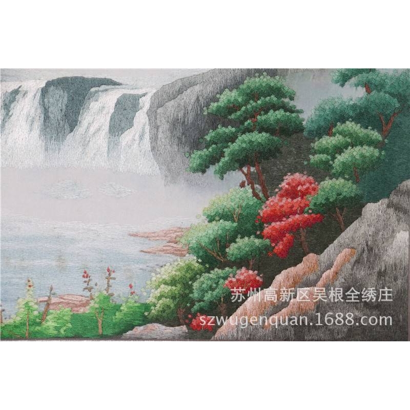 苏绣成品挂画客厅办公室饭店带框装饰画手绣刺绣聚宝盆图片