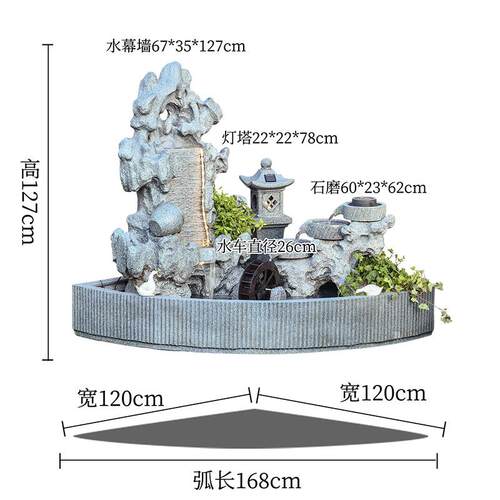 户外鱼池造景公司堂泉喷摆件假庭院布置花园装大饰OLT阳台别墅麦