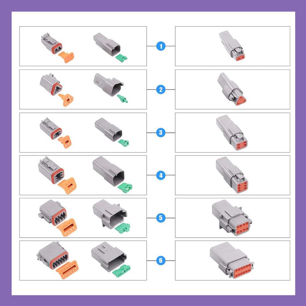 水152pcs盒装2SKB-12孔DT系列连汽车电线接器/接公母防插件