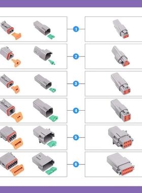 水152pcs盒装2SKB-12孔DT系列连汽车电线接器/接公母防插件