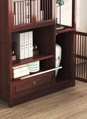 博古摆架实木PRZ新中式茶壶置物示子客厅屏风件架架子落地展柜