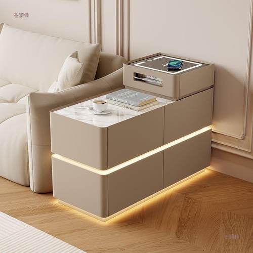 沙发轻奢AGD边柜智能能侧边客厅多功边几网茶红储物柜几