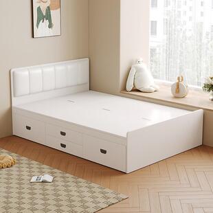 实木榻榻米床白色1米主卧双人床2024GL00089年款储物现8新代简约