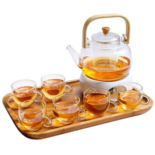 蜡烛加热茶炉耐热玻璃煮8224424茶果器轻奢泡茶水闲花 休下午欧式