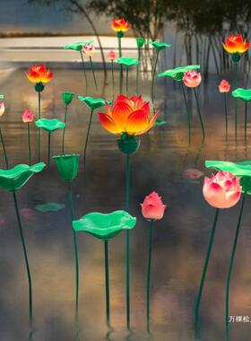莲荷AL100872花水上漂景观灯景区池塘防水水亮化动态灯莲花户外灯