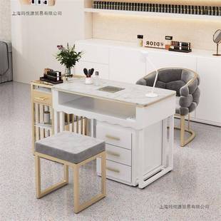 美甲台大储物奢美铁艺轻白人色美甲桌子吸尘器单双三无品牌/人甲