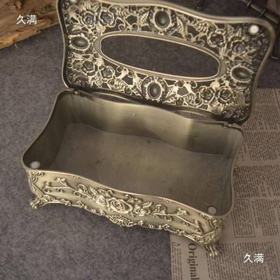 欧式纸盒古板锡色餐抽家居客厅创意95轻奢有样房巾装饰品2复00