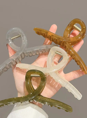 韩国ins11cm果冻色大号交叉抓夹亚克力发夹头饰网红气质发饰发卡