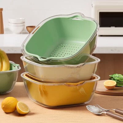 加厚双层洗菜盆沥水篮加大