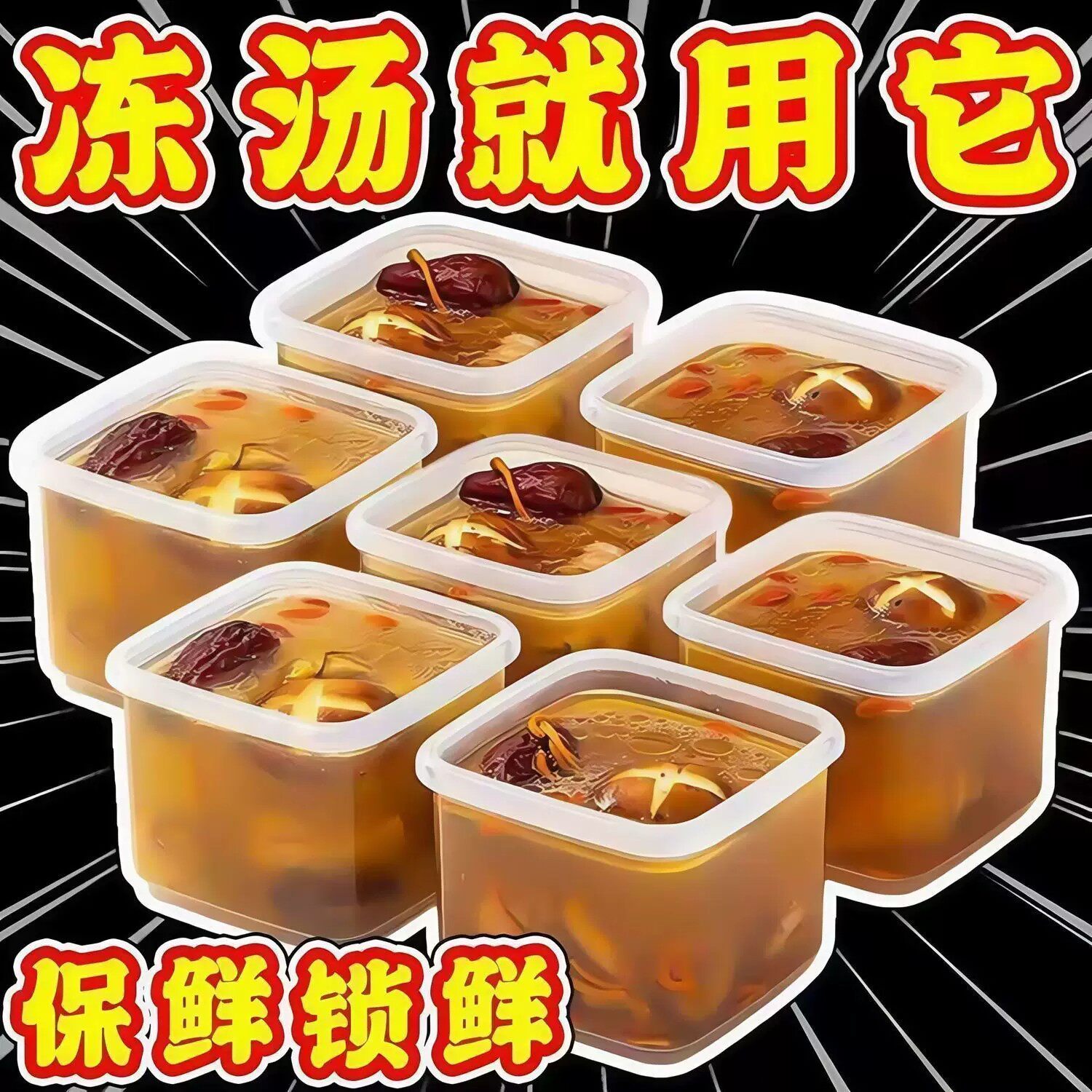 【清仓】冻汤分装盒高汤骨头汤鸡汤保鲜盒冰箱强密封冷冻用保鲜盒