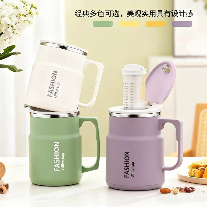 泡燕麦专用杯不锈钢冲牛奶早餐杯马克杯办公室家用咖啡杯女杯子男