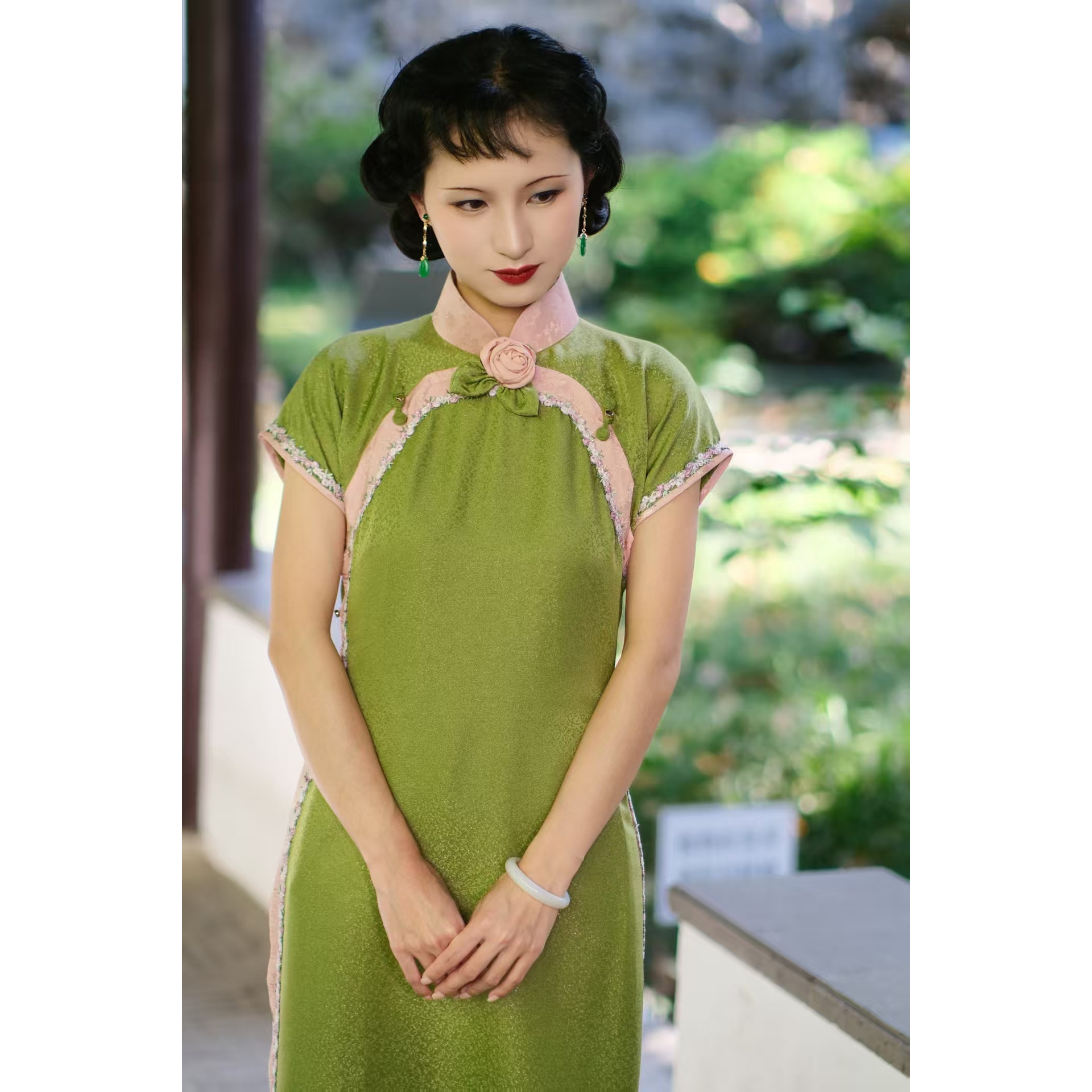绿绮|和无晓遇|2026春夏款桑蚕丝真丝改良旗袍女年轻少女日常修身
