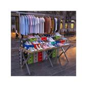 夜市摆摊展示架卖衣服鞋 折叠桌伸缩架竹 子摆摊折叠货架地摊可携式