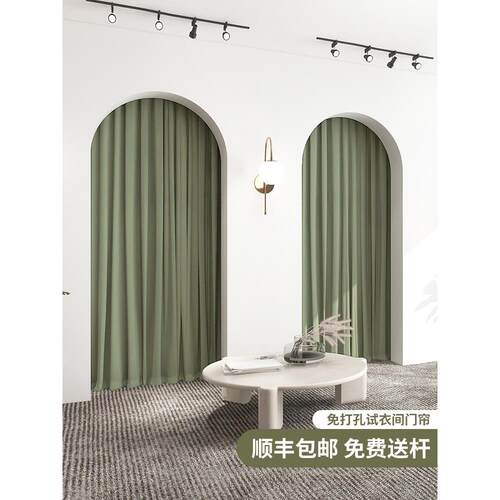 高端试衣间门帘女装服装店更衣室隔断布帘婚纱店商场拱门丝绒窗帘