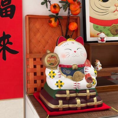 twenty six大喵小花家用旺宅入户玄关店铺开业前台大号招财猫摆件