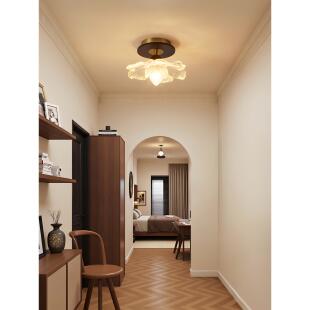 采购产品走廊灯，通道灯，法式覆古风格灯豪华玻璃，创意莲花入口