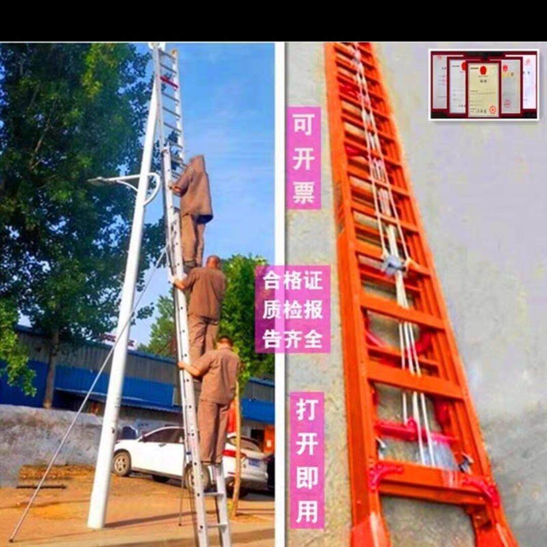 6米8米12米15米3节伸缩梯子三联升降梯铝合金工程广告梯单面直梯