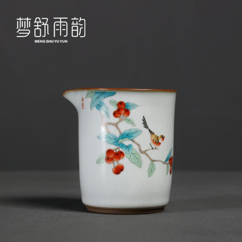 岳白汝窑墟杯陶瓷茶隔断汝瓷开片可长茶杯单男杯大日式