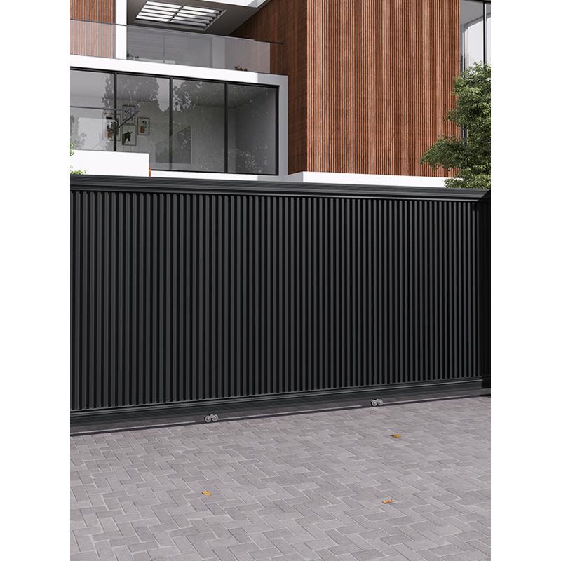 电动平移门铝合金别墅大门单双开推拉门农村自建房大门入户车库门