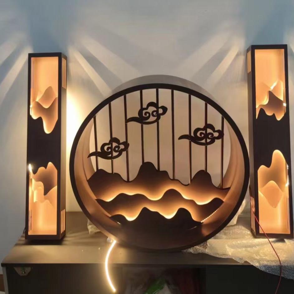 不锈钢圆弧形假山嵌入式屏风隔断户外庭院背景墙玫瑰金属铝雕玄关