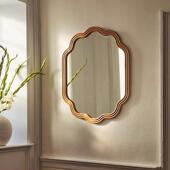 卫生间浴室镜子 复古化妆镜简约壁挂式 北欧式 挂墙不规则梳妆镜法式