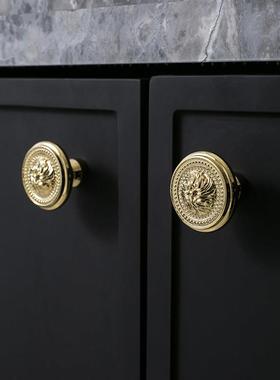 不止黄铜indoors法式金色银色柜门把手衣柜门鞋柜抽屉黄铜小拉手