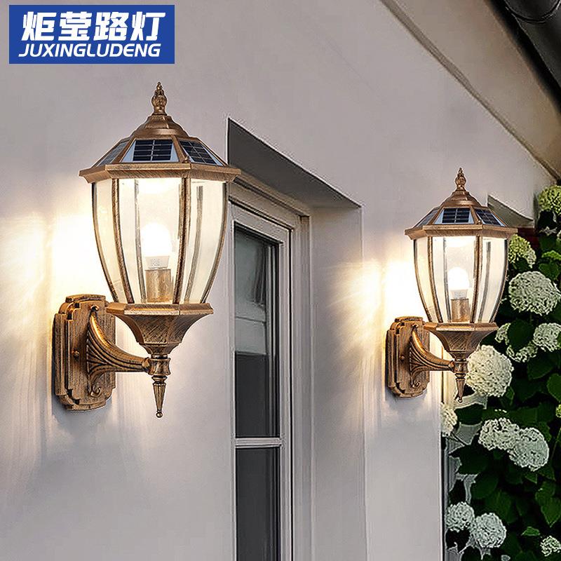 太阳能壁灯ld超亮家院无品牌/用免接线户外防水别墅口花园门e庭室