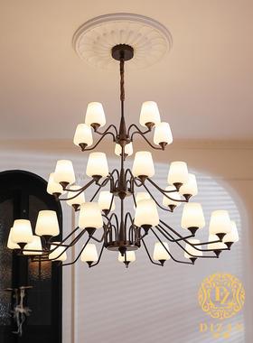 帝赞美大式别墅吊气灯中古风复古具loft挑高楼梯灯大自建房34885