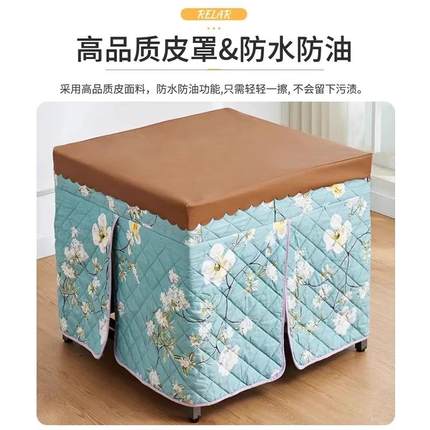 冬季烤火桌子家用正方形可折叠不锈钢桌子四方桌饭桌出租房烤