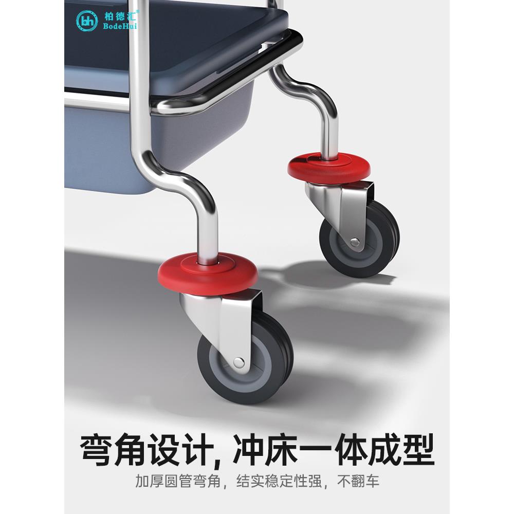 cs酒不锈钢小手推车餐盘餐具集收BH-078H碗车收餐厅店饭店三层收