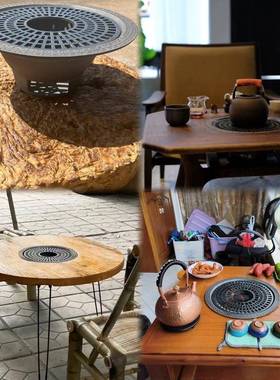 老70483042烤火炉围炉碳炉铁炭式煮茶茶炉炉嵌入式炭炉木炭烧烤炉