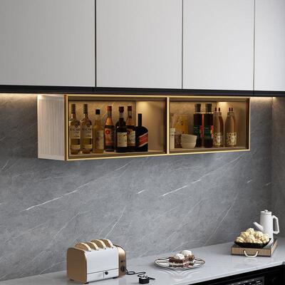 铝合吊柜AHF金墙调料壁墙厨房上储物柜墙式阳台卫生间玻璃收纳挂