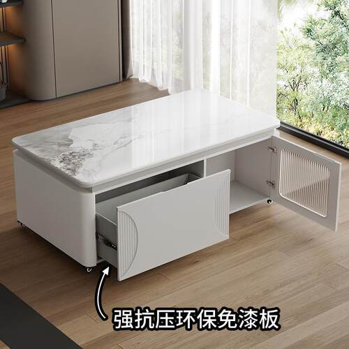 fLE可动茶移几电视x-45455柜合客厅茶家用小户型现代组简约岩板几