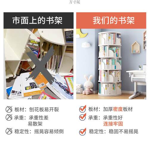 家儿童书架绘用具收纳整理玩宝宝本落地收纳柜简易多层旋见详情转