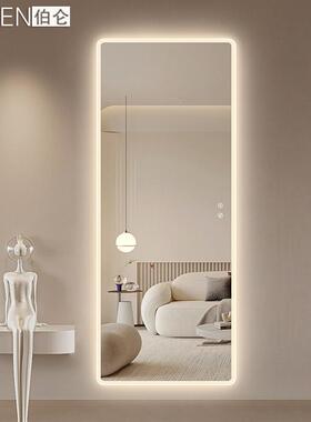 BOEN智能LED带灯壁挂墙YKE无L框全镜穿衣矩形大镜子家用装装饰身