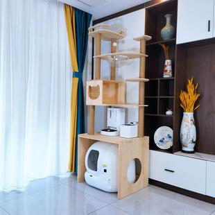 合心宠物全动猫砂盆MAX2自一上合心宠物放上置物架大型实木猫可爬