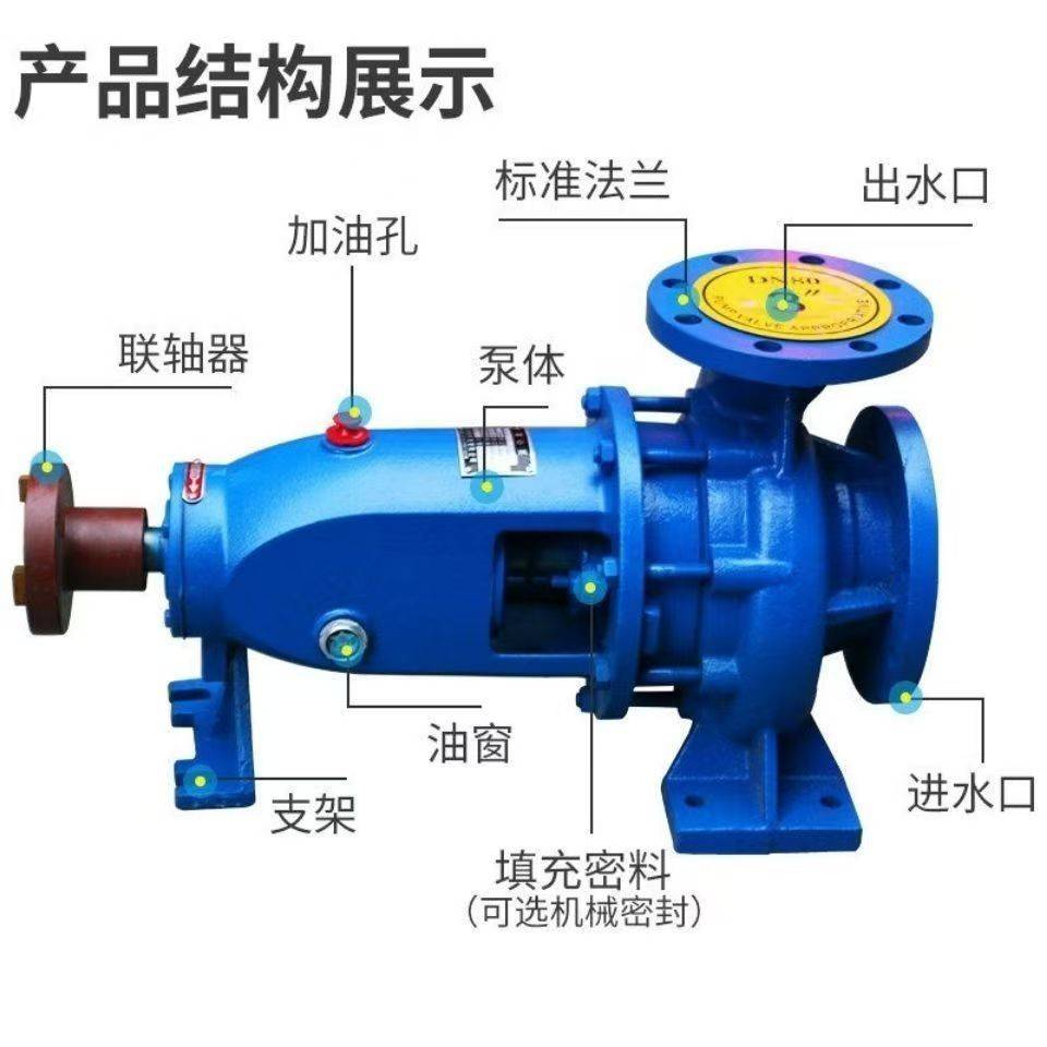 IS清水离心泵卧式单级单吸离心式清水泵ISR热水泵农田灌溉自吸