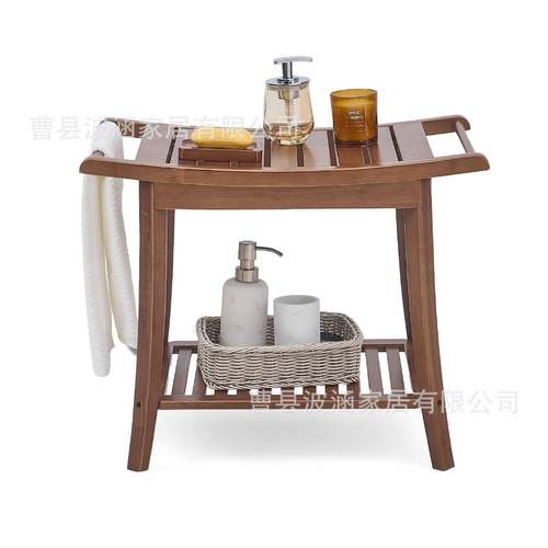 竹制浴室989凳浴防滑木浴澡室置物架沐浴双层凳子老人洗凳淋房实