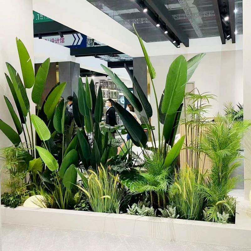 大型仿真绿植景堆景植物露营室植内墙角楼梯间居景观假物橱窗家装