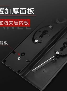 防盗门锁套装F303黑金撬不锈钢黑色大木锁门具家用防通型门把手用