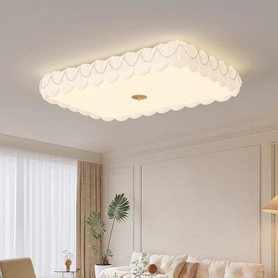 具卧室套灯吸顶灯法式奶油风45903全光温馨护眼珍珠羽毛谱客厅全