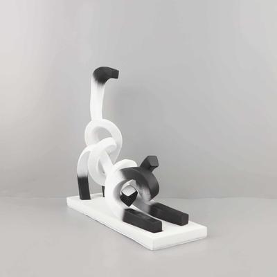 欧式1061轻奢抽象扭曲线条咪趣树脂摆件儿房客厅玄童关味家居装猫