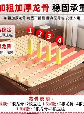 全实木床15双人床1米8储物房家米用MVR经加济型简约厚1.2m出租单