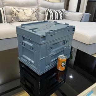 车载折叠箱 带侧开门塑料折叠箱户外露营收纳箱汽车后备箱野营日式