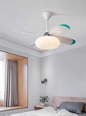 全光谱护眼儿童卧室风扇灯创意南瓜灯餐厅吊日灯式原房木89722奶