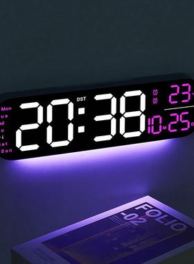 创新品挂D钟多6651功能意时钟客厅钟表大闹屏LE数字钟计时6651
