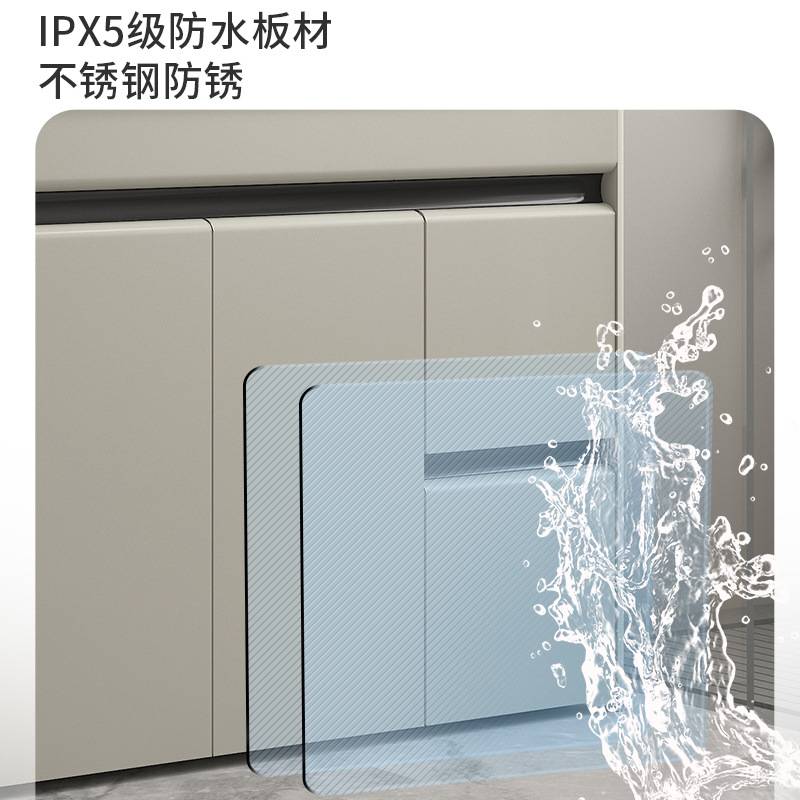 落地式不锈钢浴室柜镜柜组合一体陶瓷盆卫生间洗衣盆带镜子搓衣盆