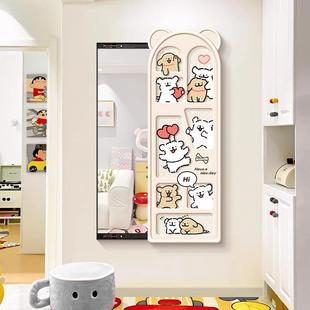 穿镜壁画玄关镜藏子挂 饰画可推拉衣隐藏式 线3192条小狗暗式 全身装