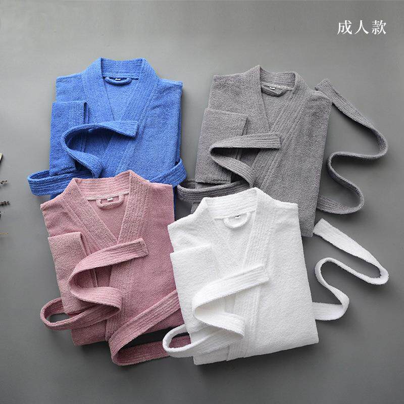 纯加棉酒店浴秋冬季厚加睡长款亲GNR子毛巾料袍情侣吸水和服袍领